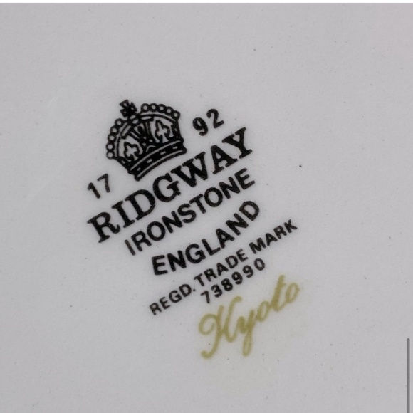 Vintage Ridgway Ironstone Kyoto Flower Pattern Side Snack Plates x4 - Picture 9 of 11